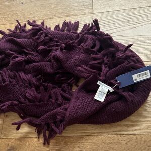 Rebecca Minkoff Burgundy Fringe Scarf NWT